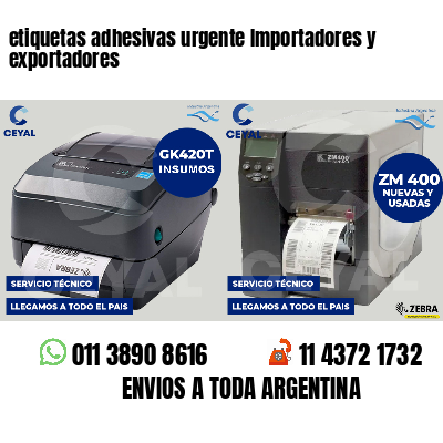 etiquetas adhesivas urgente Importadores y exportadores