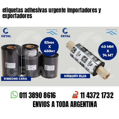 etiquetas adhesivas urgente Importadores y exportadores