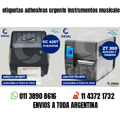 etiquetas adhesivas urgente Instrumentos musicales