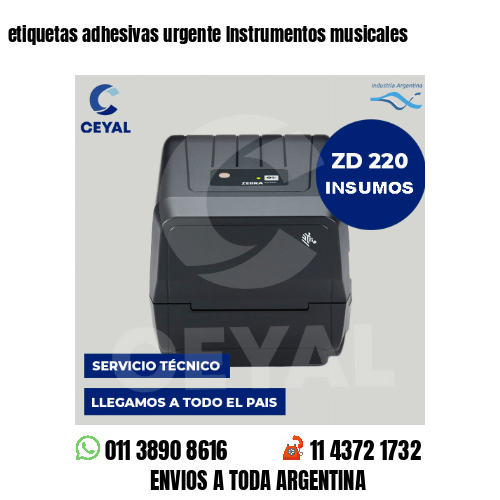 etiquetas adhesivas urgente Instrumentos musicales