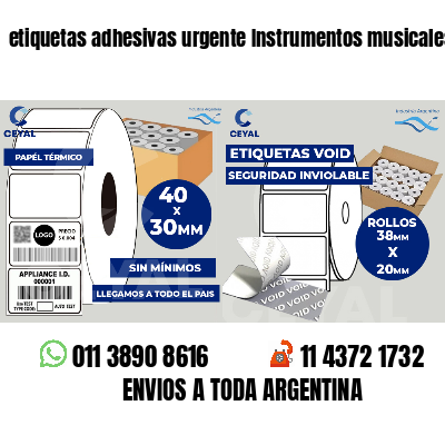 etiquetas adhesivas urgente Instrumentos musicales