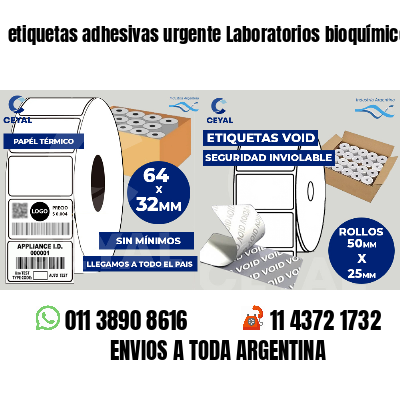 etiquetas adhesivas urgente Laboratorios bioquímicos