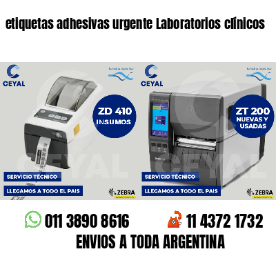 etiquetas adhesivas urgente Laboratorios clínicos