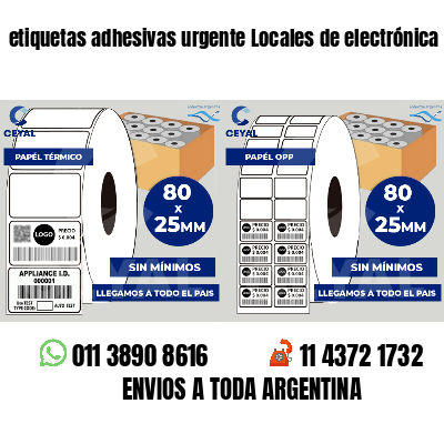 etiquetas adhesivas urgente Locales de electrónica