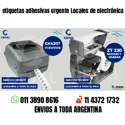 etiquetas adhesivas urgente Locales de electrónica