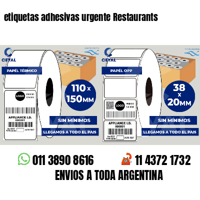 etiquetas adhesivas urgente Restaurants