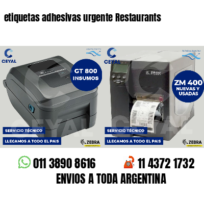 etiquetas adhesivas urgente Restaurants