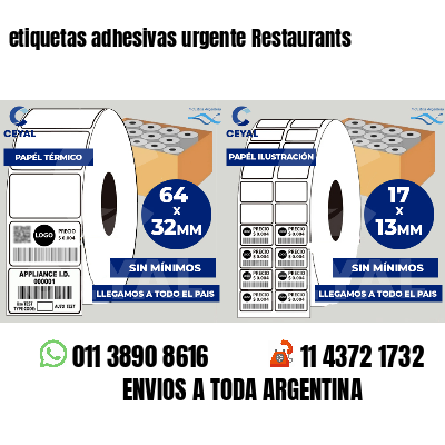 etiquetas adhesivas urgente Restaurants