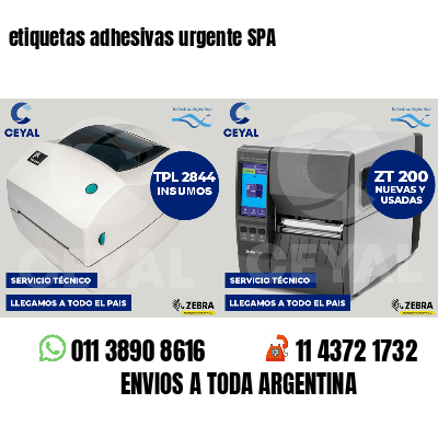 etiquetas adhesivas urgente SPA