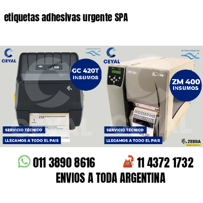 etiquetas adhesivas urgente SPA