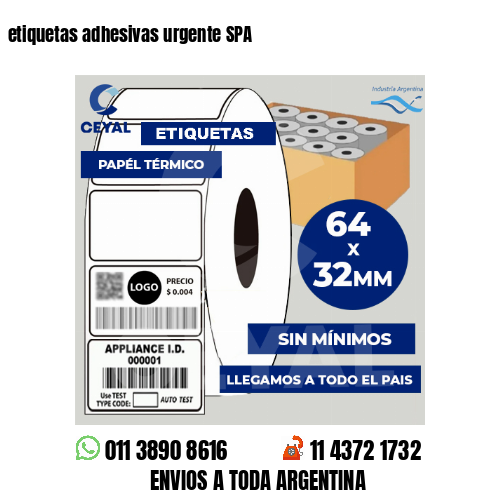 etiquetas adhesivas urgente SPA