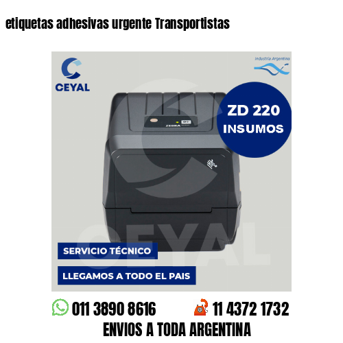 etiquetas adhesivas urgente Transportistas