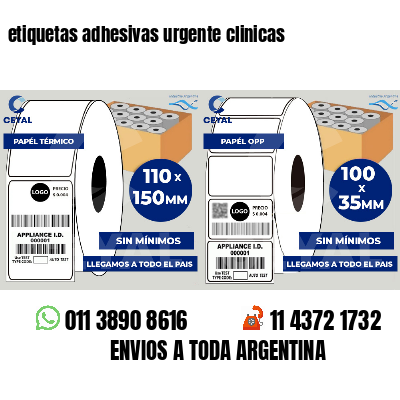 etiquetas adhesivas urgente clinicas