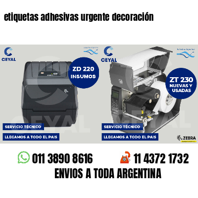etiquetas adhesivas urgente decoración