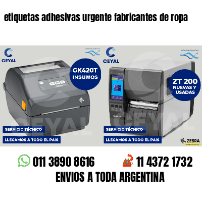 etiquetas adhesivas urgente fabricantes de ropa