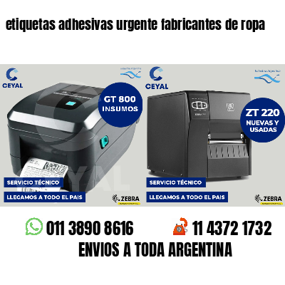 etiquetas adhesivas urgente fabricantes de ropa