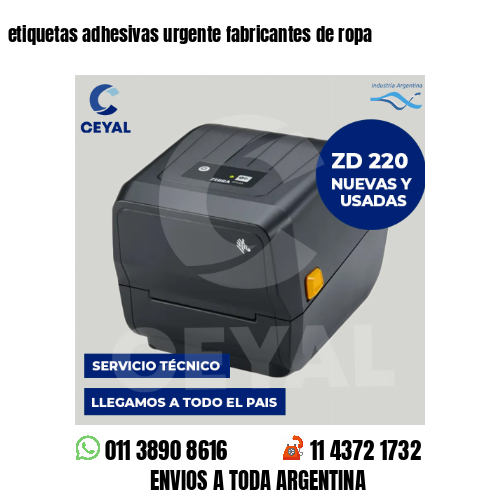 etiquetas adhesivas urgente fabricantes de ropa