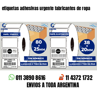 etiquetas adhesivas urgente fabricantes de ropa