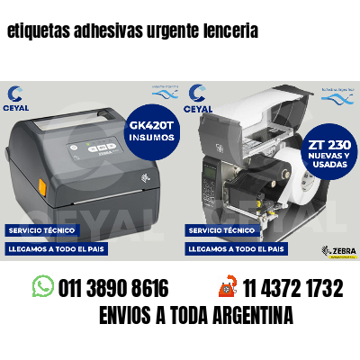 etiquetas adhesivas urgente lenceria