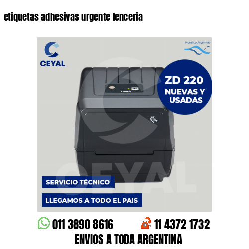 etiquetas adhesivas urgente lenceria