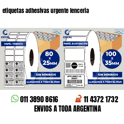 etiquetas adhesivas urgente lenceria