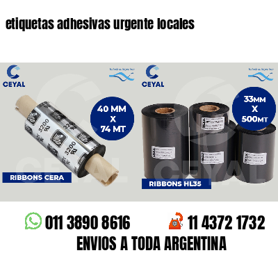 etiquetas adhesivas urgente locales