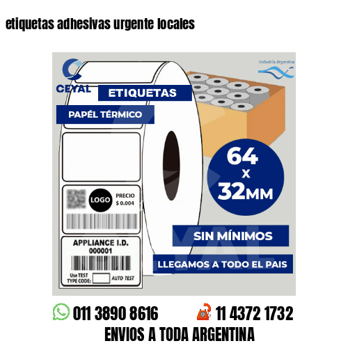 etiquetas adhesivas urgente locales