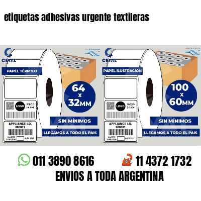 etiquetas adhesivas urgente textileras