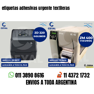 etiquetas adhesivas urgente textileras
