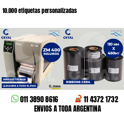 10.000 etiquetas personalizadas