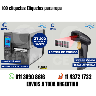 100 etiquetas Etiquetas para ropa