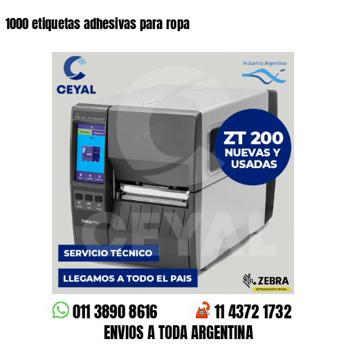 1000 etiquetas adhesivas para ropa