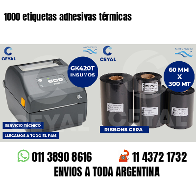 1000 etiquetas adhesivas térmicas
