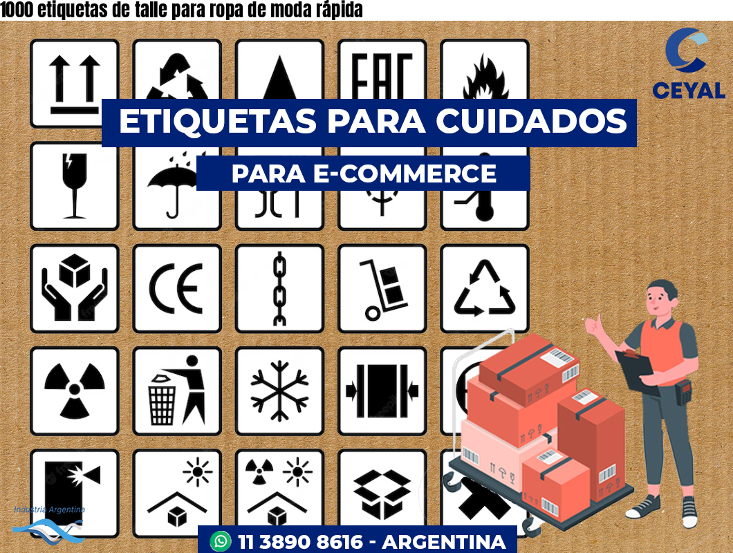 1000 etiquetas de talle para ropa de moda rápida