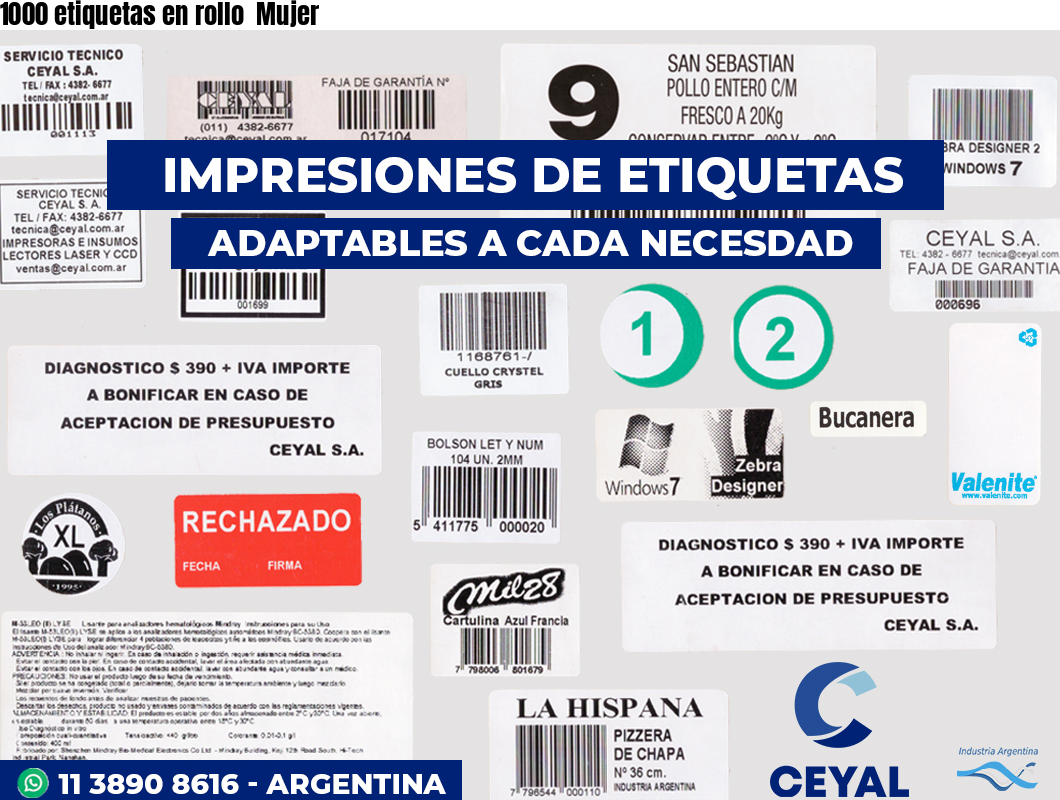 1000 etiquetas en rollo  Mujer
