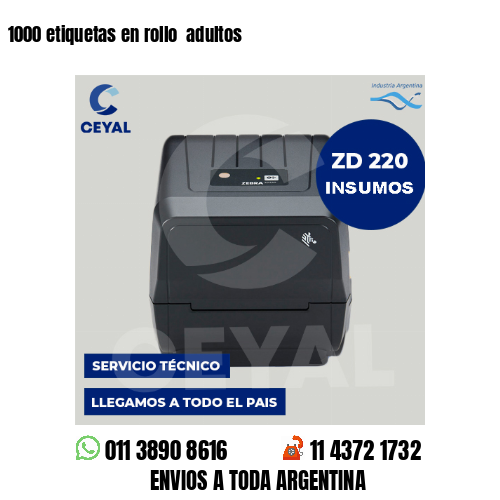 1000 etiquetas en rollo  adultos