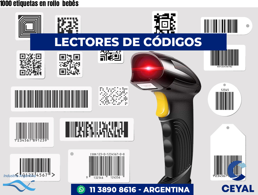 1000 etiquetas en rollo  bebés