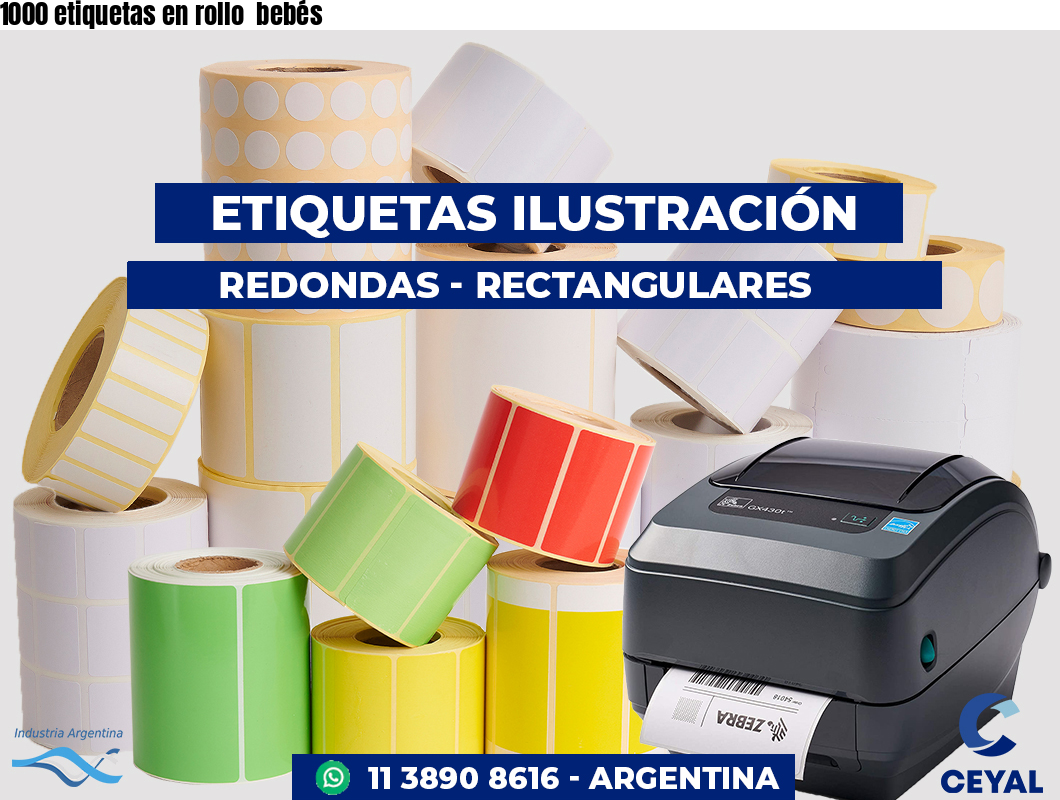 1000 etiquetas en rollo  bebés