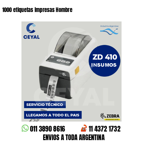 1000 etiquetas impresas Hombre