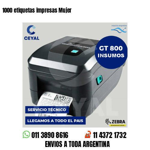1000 etiquetas impresas Mujer
