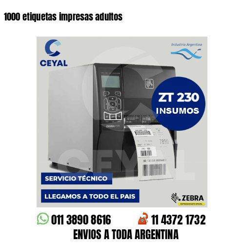 1000 etiquetas impresas adultos