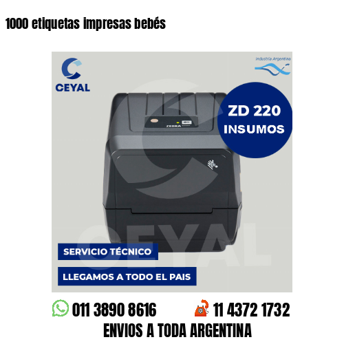 1000 etiquetas impresas bebés