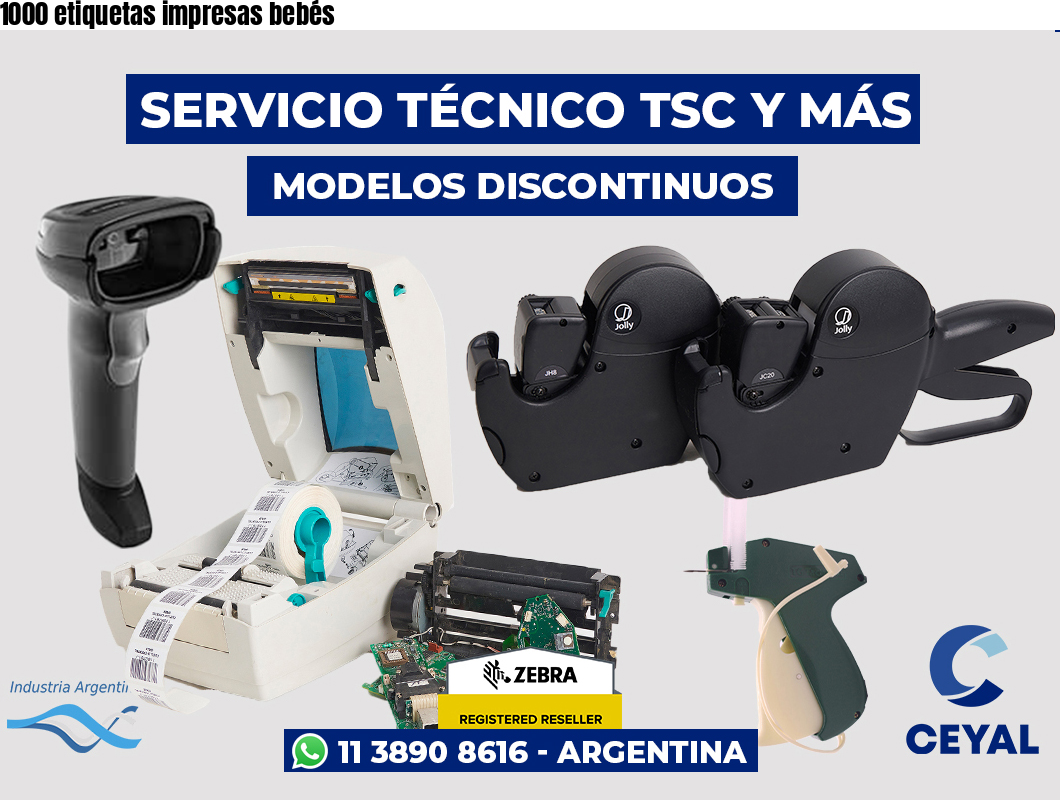 1000 etiquetas impresas bebés