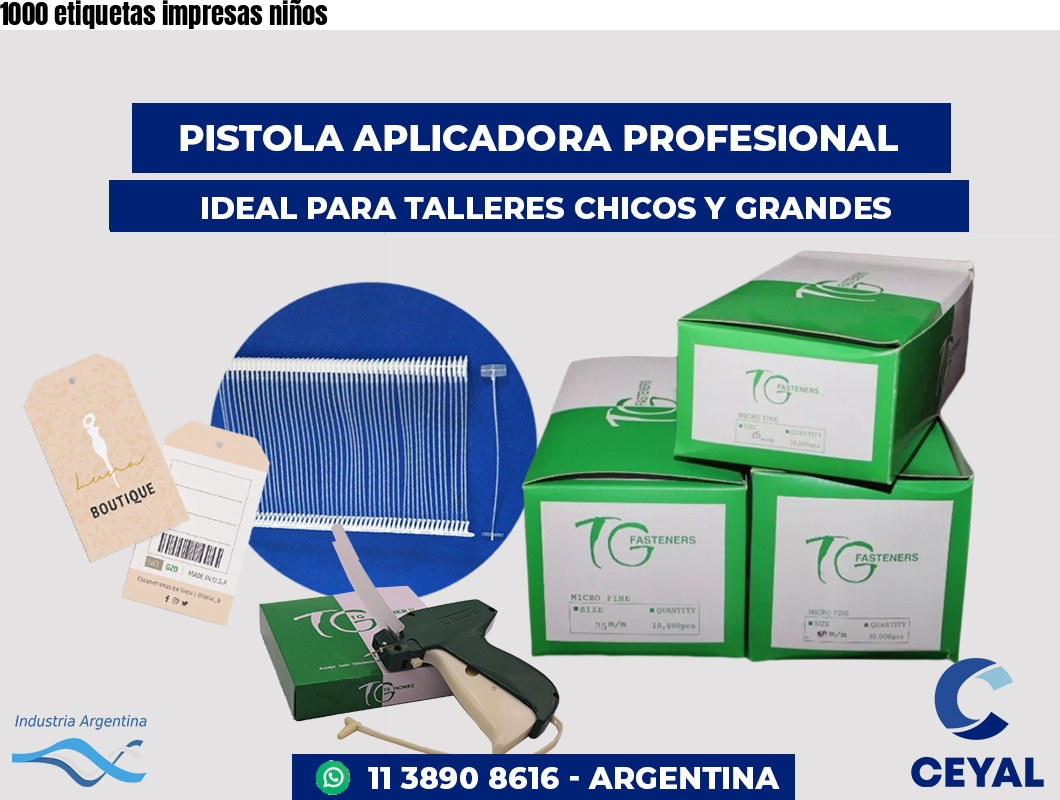 1000 etiquetas impresas niños