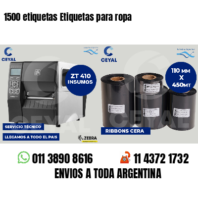 1500 etiquetas Etiquetas para ropa