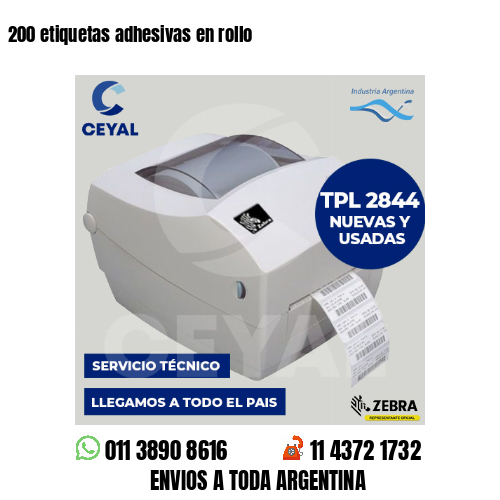 200 etiquetas adhesivas en rollo