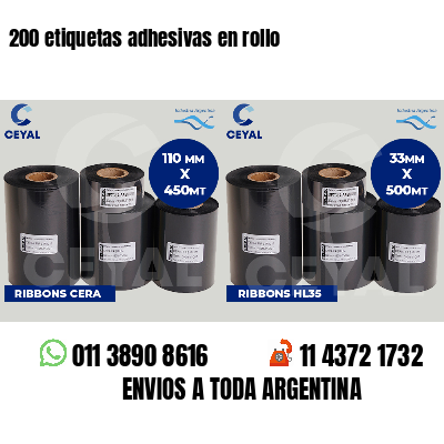 200 etiquetas adhesivas en rollo