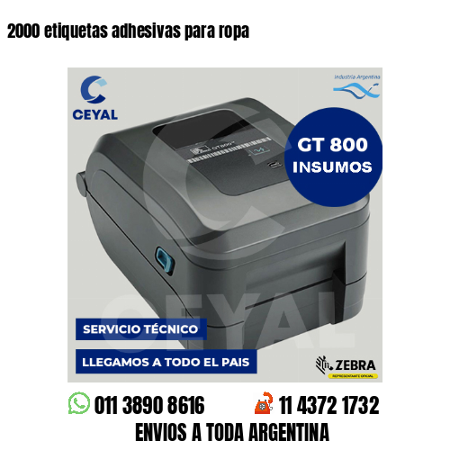 2000 etiquetas adhesivas para ropa