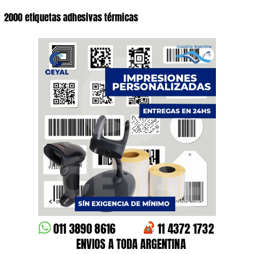 2000 etiquetas adhesivas térmicas