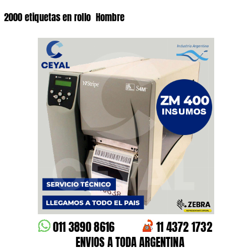 2000 etiquetas en rollo  Hombre